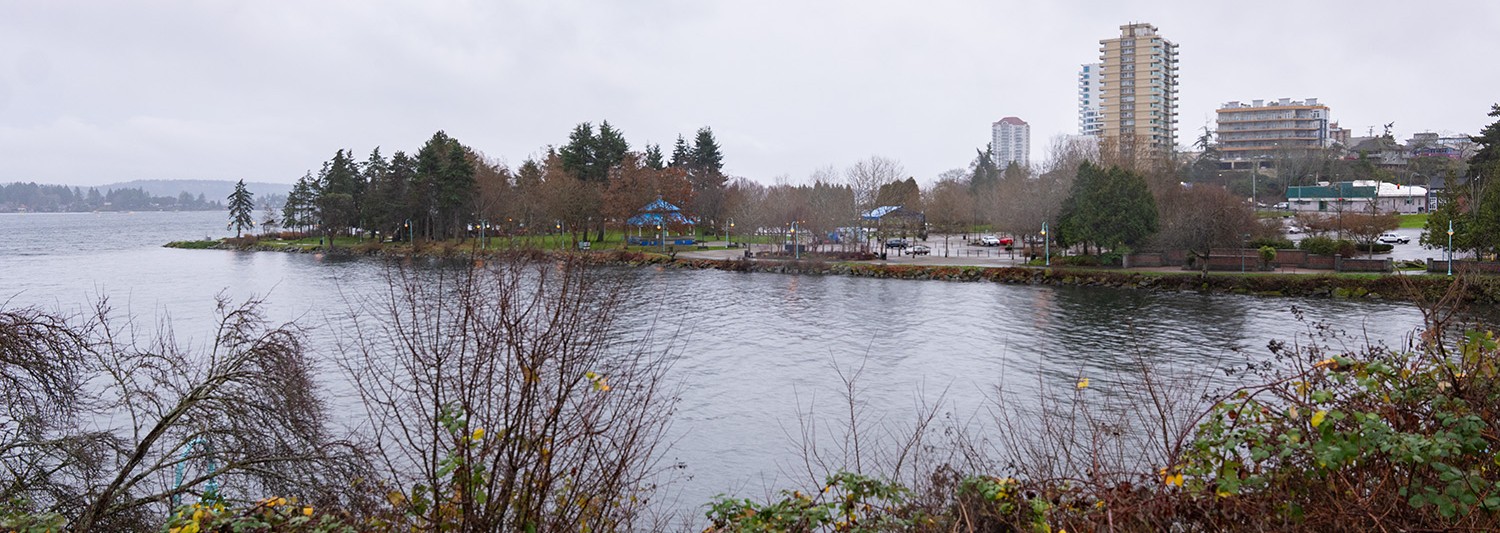 King tide inlet by park