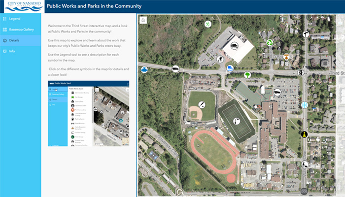 Screenshot of Third Street map with text on the side. This image is linked to the map it is showing.